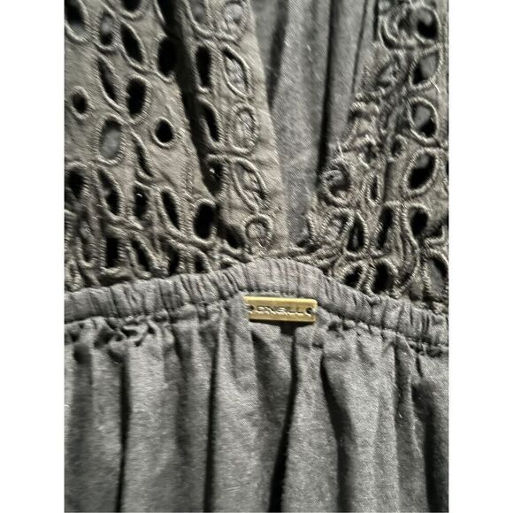 O’Neill Black Cotton Bodhi Eyelet Lace Boho Mini Dress Size Small - Picture 11 of 13